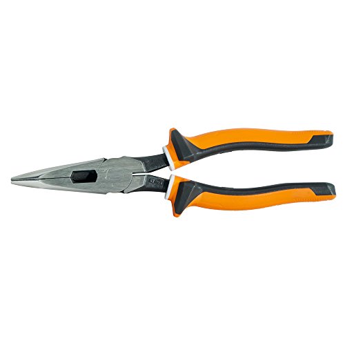 Klein Tools 2038EINS Long Nose Side Cutter Insulated Pliers with Slim Induction Hardened Cutting Knives for Long Life, 8-Inch