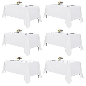 Fitable White Tablecloths for Recta...