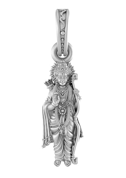 Medallón Bhagwan Shri Ram de plata para atraer buena salud y riqueza espiritual en tu día a día