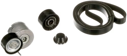 Jeu de courroies GATES K026PK1708 en caoutchouc robuste pour moteur de Peugeot 206