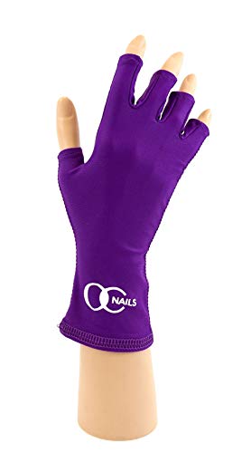 OC Nails UV Shield Glove (AMETHYST ~ PETITE) Anti UV Glove for Gel Manicures with UV/LED Lamps