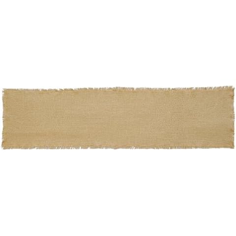 bebebao Burlap Natural Cotton Fringed Runner 13x48 Cover