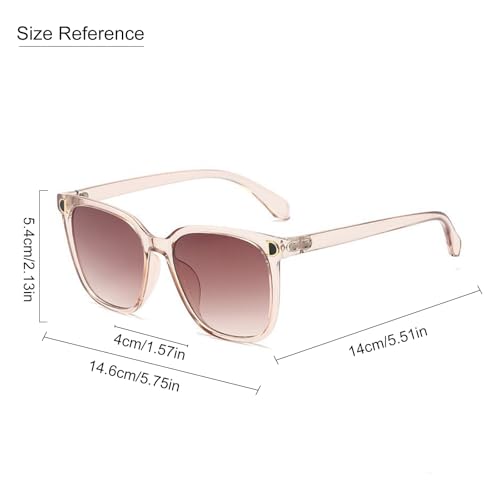 Trendy Oversized Women's Sunglasses – Vintage Square Frames with Gradient Lenses2