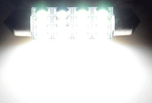 Cutequeen Trading 2PCS White 3528 24SMD 24-SMD LED Panel Dome Light Lamp + T10 BA9S Festoon Adapter (pack of 2)