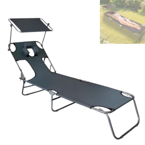 Cama reclinable ajustable con agujeros para la cara y los brazos, tumbona portátil para patio, piscina, camping, relajación
