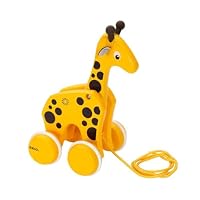BRIO 30200 Pull-Along Giraffe – Wooden Toddler Toy for Walking & Play, Interactive Animal Figure, Early Learning & Fine Motor Skills, Age 12 Months+