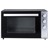 GrecoShop Forno - Fornetto Elettrico Ventilato 70L 2500W XXL, Alta Potenza, Timer e Termostato Regolabile, Cottura Uniforme, Inclusi 2 Teglie + 1 Griglia, Ideale per Pizza, Dolci e Arrosti