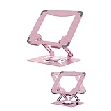 AP LAB ノートパソコンスタンド 折りたたみ式 360度回転 高さ角度調整可能 [腰痛 肩こり 猫背解消] 滑り止め pcスタンド タブレット対応 (ピンク)