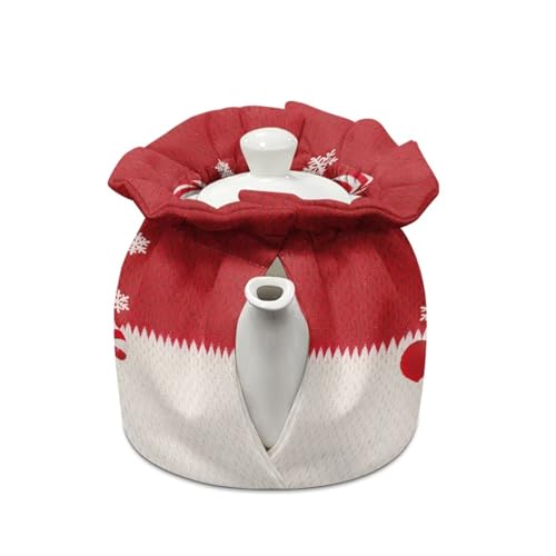 Image of Christmas Tea Cozy for Teapot Santa Claus Tea Cosy with Insulated Pad Heat Resistance Kettle Cover Coffee Pot Dust Cover Christmas Tabletop Decor for Kitchen Gift for Holiday