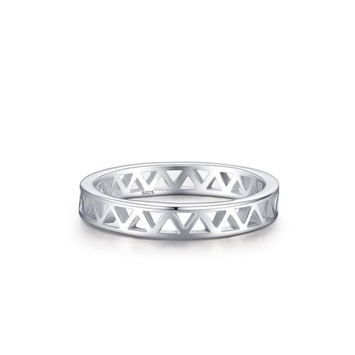 Bague argent 925 femme avec bande triangulaire creuse au design minimaliste