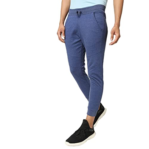 Image of Bewakoof Men's Solid Regular Fit Cotton Blend Joggers