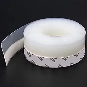 Silicone Seal Strip,8M/26ft Door Strip Bottom for Doors Silicone Sealing Sticker Adhesive for Doors and Windows Gaps of Anti-Collision Silicone (25MM, Transparent) (25mm)