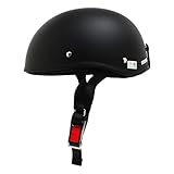 SELENEFF バイク ヘルメット ハーフ 原付 ダックテールヘルメット バイク用 半ヘル ハーフヘルメット バイクヘルメット 半帽 男女兼用 フリーサイズ SGマーク適合 マットブラック