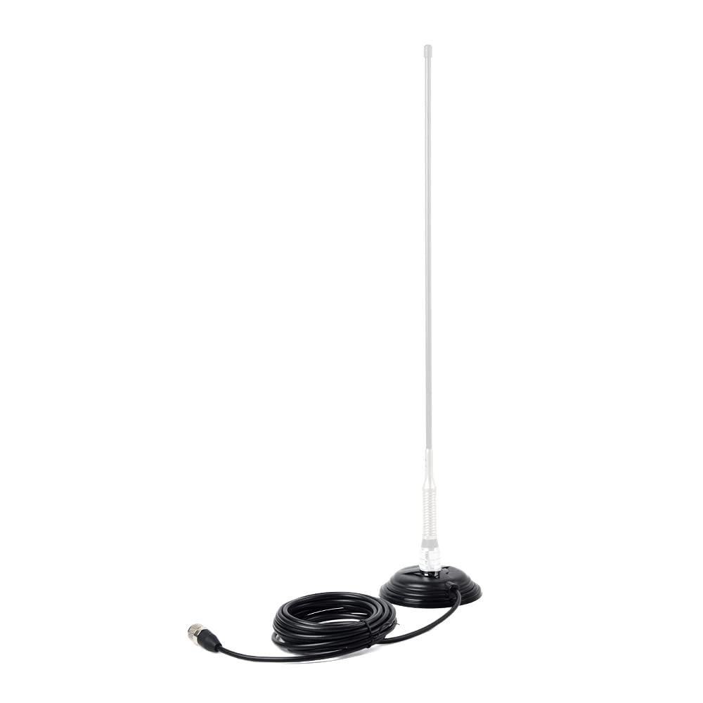 UAYESOK Base de Montaje magnético para Antena HF/VHF/UHF Base de 4,3 Pulgadas (110 mm) con Cable coaxial RG58 de 5 m (16,4 pies) Enchufe PL-259