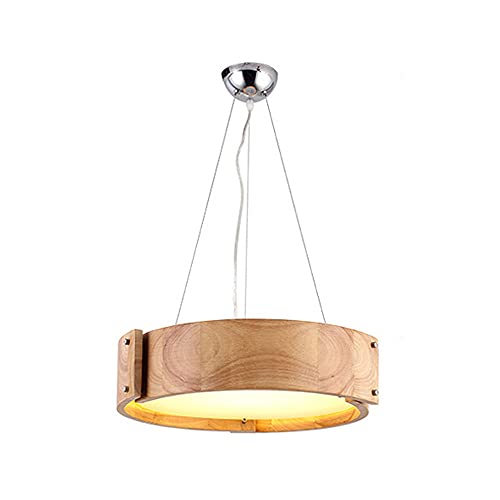 Plafond suspendu hauteur réglable avec lustre LED en bois de caoutchouc