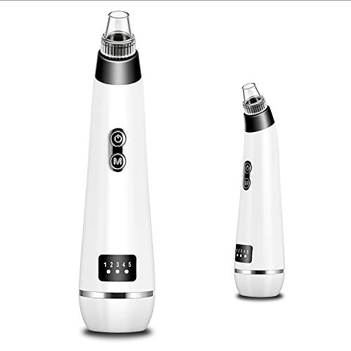 Mitesserentferner Porenreiniger Vakuumsauger Mitesser Entferner - [2020 Verbesserte] USB Aufladung 5 Einstellbarer Saugkraft Pickelsauger Elektrisch mit 5 Austauschbaren Reinigungsaufsätzen