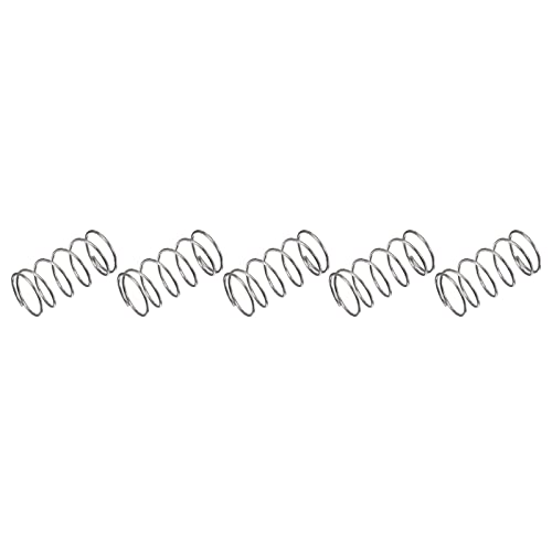 METALLIXITY Compression Springs (1x16mm OD,30mm Free Length) 5Pcs, 304 Stainless Steel Extension Spring - for Shop Home Repairs, DIY Projects, Silver Tone
