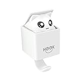  Koowaa Peek-A-Boo - Attaccapanni da Parete a Forma di Gatto, Ganci Appendiabiti per Cappotti, Sciarpe, Cappelli, Asciugamani, Borse, Decorazioni per la casa Bianco, Nero.
