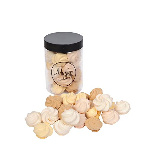 Original Meringue Cookies 70g ℮ 2.5oz - Mughe Gourmet Keto Friendly Snacks Variety Pack - Sweet Treats - Fat Free Halal Cookies (Chocolate Strawberry Lemon)