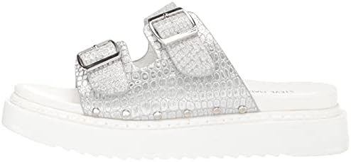 Steve Madden Girls Shoes Canny Slide Sandal, Silver, 2 | Image 7