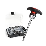 Ratcheting Muti Screwdriver Bits Sockets Set Mini Magnetic Racheting T-handle Torx Slotted Phillips