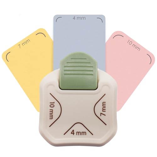 Loveria Eckenstanzer 3 in 1 | Papier Ecken abrunden 3 Größen 4mm / 7mm / 10mm | Stabiler Stanzer aus Edelstahl | Eckenabrunder zum Basteln | Bastelzubehör