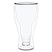 Dragon Glassware Beer Glass - 13.5 oz Clear Double Wall Insulated Beer Glass - Upside Down Design - Holds One Full Bottle - Freezer Safe
