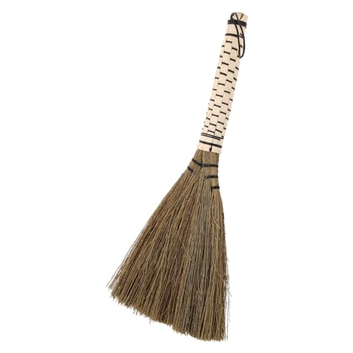 CALLARON 1Pc Mini Handmade Broom for Cleaning Miscanthus Broom for Pet Cage and Home Use Compact Dust Sweeper for Desktop Bed Car Interior Multi Functional Cleaning Supply