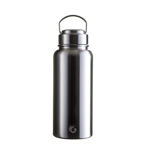 1 Litre Stainless steel EPIC vacuum insulated stainless steel bottle - onegreenbottle - beer growler, water canteen, gym bottle
