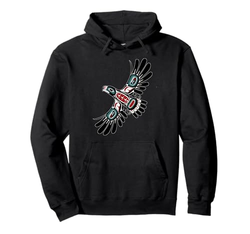 Arte nativo americano de Alaska Tlingit Haida Eagle Tribal Clan Sudadera con Capucha