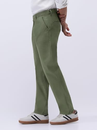 Image of Urbano Fashion Men's Regular Fit Mid Rise Cotton Casual Chinos Trousers Stretch