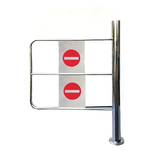 Puerta basculante manual de acero inoxidable de 90°, puerta peatonal de cierre automático para almacén, valla industrial duradera con montaje en poste, puerta de entrada automática (80 cm x 100 cm)
