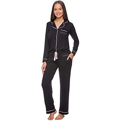 bebe Black - Logo - Long Sleeve Pajama Set for Women ( Large) Cover