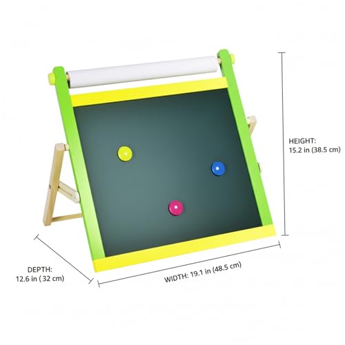 Tableau à craie pour enfants avec chevalet de table double face