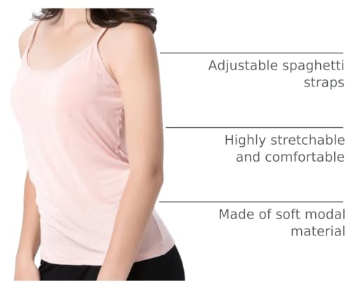 Image of Ibeauti Womens Camisoles Tops with Built in Padded Bra Basic Breathable Tank Top