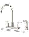 GBBNE Kitchen Faucet with Sprayer 2 Handle Kitchen Sink Faucets 8 Inch Centerset 3 Hole with Supply Lines Brushed Nickel