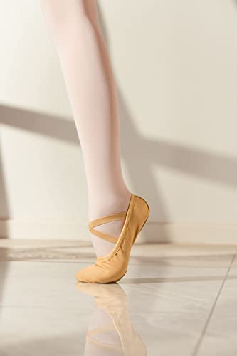 Image of Dance Women's Ballet Shoes Stretch Canvas Dance Slippers Split Sole for Girls /Adult