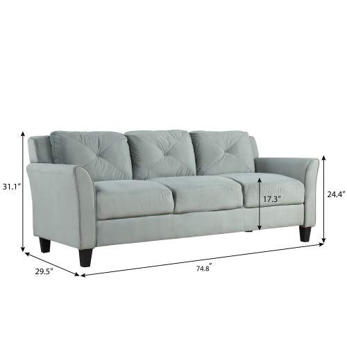 UNIROI Pieces Living Room Couch, 3 Seats Loveseat Single Chair Sofa Set, Grey, Gray
