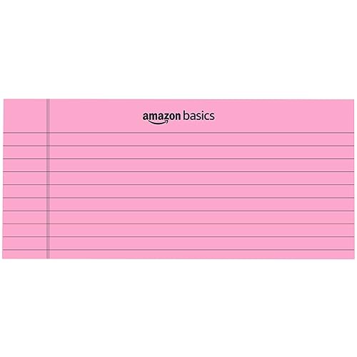 Image of amazon basics Wide Ruled 10.5x8.5 - Inch 50-Sheet Lined Writing Note Pad, Pink - Pack of 12