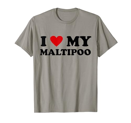 I Heart Dog Dad Mom - I Love Maltipoo Maglietta