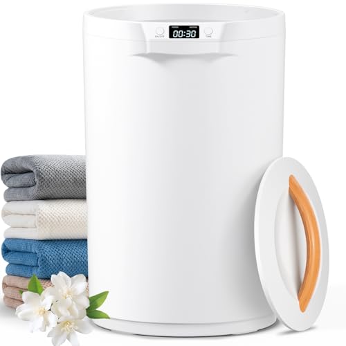 CWDOlROI Towel Warmer, 20L Large Towel Warmers for Bathroom, Towel Bucket Fits Up Two 40'X70' Oversized Towels, Bathrobes, Blankets, Towel Heater with LCD, 4 Timer Setting and Auto Shut Off(White)