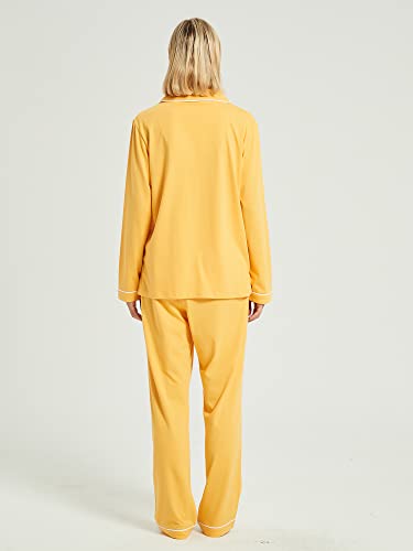 100% Cotton Pajama Sets for Women 2 Piece Long Sleeve Button Down Pjs Soft Comfy Ladies Sleepwear Lounge Sets S-XL3