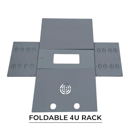 Image of 4U Metal Rack for DVR /NVR /Network Switches - Lockable, Glass Front, Ventilated with Top & Side Airflow, 2-Way Cable Management Holes - 260x550x400mm Secure Equipment Cabinet