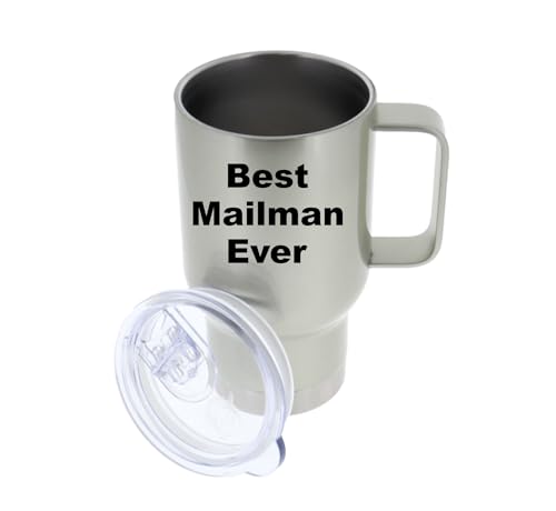 Product Image of the SPREADPASSION – The Best Mailman Ever Tumbler – Mailman Gift, Mailman Travel Mug, Mailman Coffee Tumbler, Mailman Birthday Christmas Gift Idea, Mailman Stainless Steel 14 Oz Travel Tumbler (Silver)
