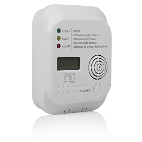 Smartwares RM370 Kohlenmonoxid CO Melder mit Display und Temperaturanzeige, Prüftaste, 1 Stück