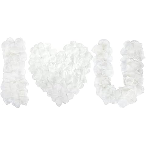 VGOODALL Artificial Flower Petals, 2000PCS Fake Rose Petals Silk White Rose Petals for Romantic Night Wedding Valentine's Day Cover