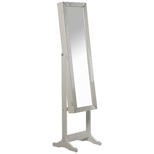 ESPEJO JOYERO PIE C/PUERTA PSBLANCO C/MARCO ESPEJO 46X36X158CM ESPEJO:26X110CM
