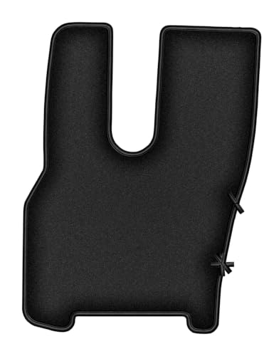 Wielganizator Durban Tapis conducteur en Velours pour véhicule Utilitaire DAF XD (siège d'air Droit), 1 pièce, Noir, Dessous en Caoutchouc