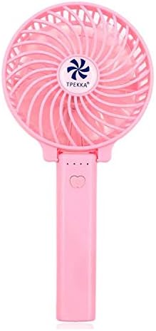 TPEKKA Mini Handheld Fan VersionTech Foldable Personal Portable Desk Desktop Table Cooling Fan with USB Rechargeable Battery Operated Electric Fan for Office Room Outdoor Household Traveling (Pink)