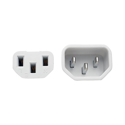 Image of Tripp Lite 2 ft. Heavy Duty Power Extension Cord, C14 to C13, 15A, 14 AWG, White (P005-002-AWH)